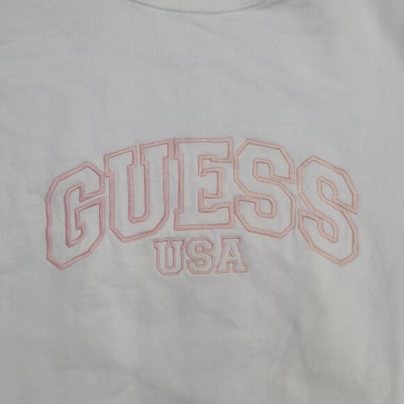 Vintage 90s GUESS USA Sweatshirt Womens Large 23x24 White - Picture 14 of 16